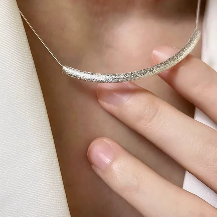 Sterling Silver Tube Necklace