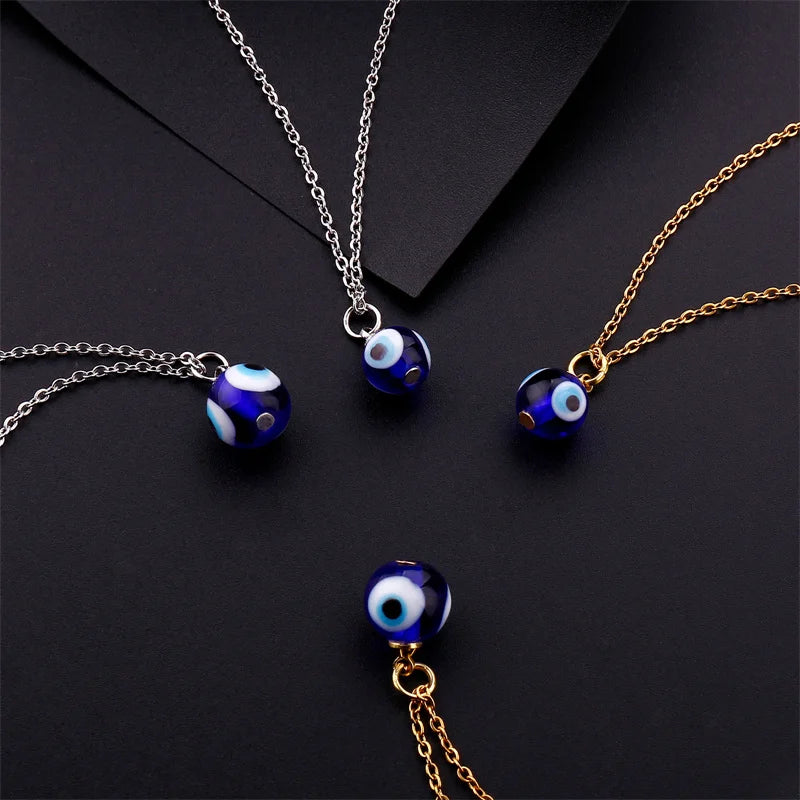 Turkish Evil Eye Necklace Blue