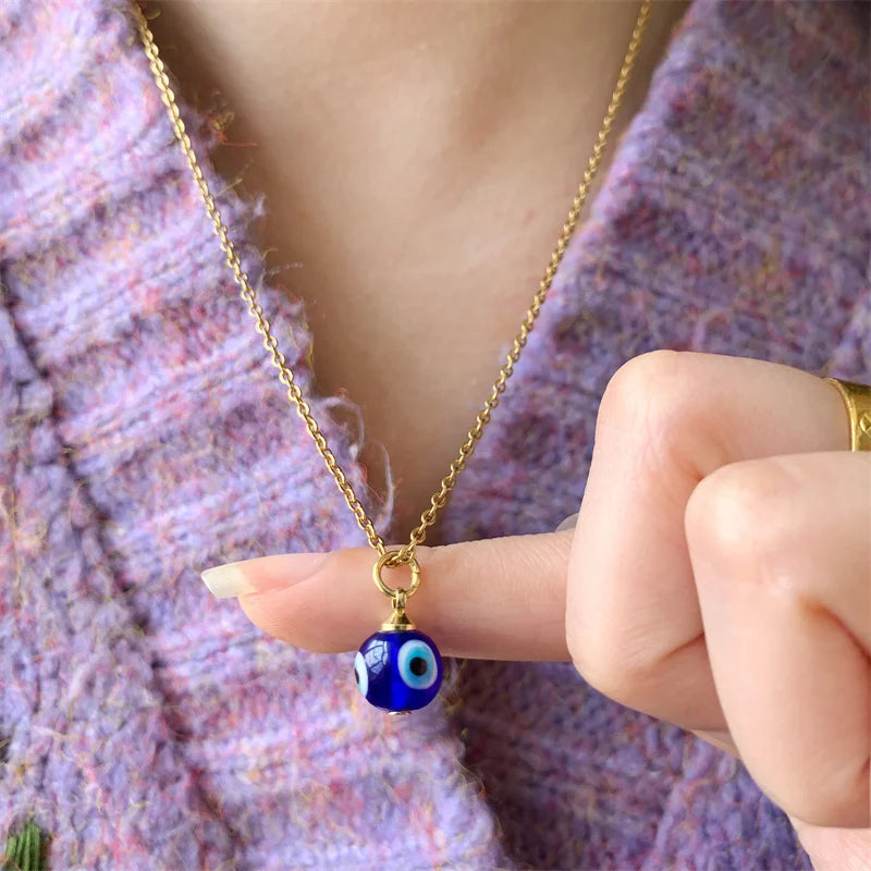 Turkish Evil Eye Necklace Blue