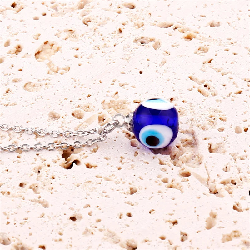 Turkish Evil Eye Necklace Blue
