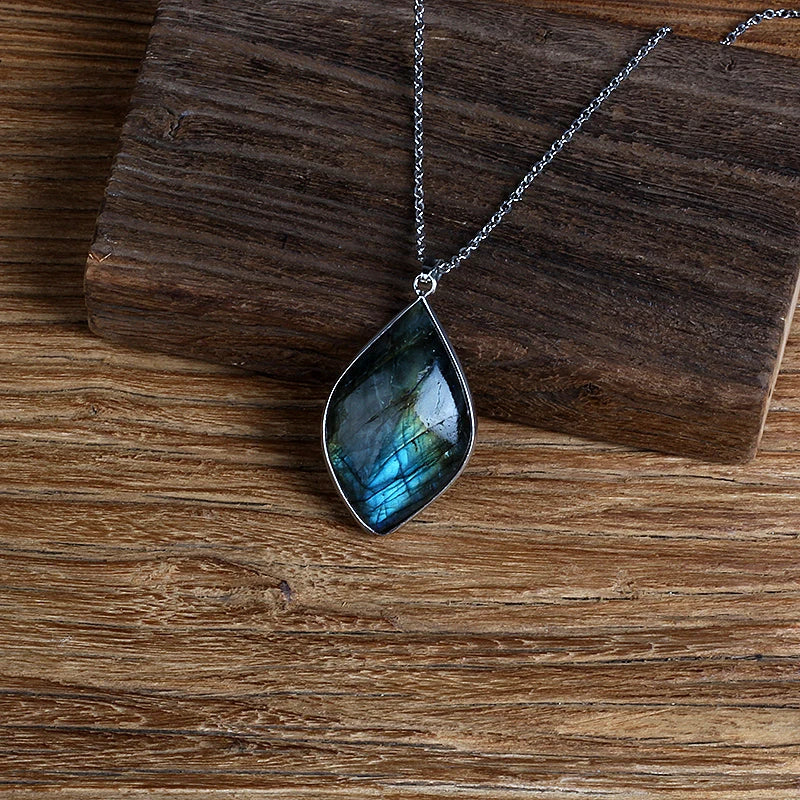 Natural Labradorite Necklace Irregular Shape
