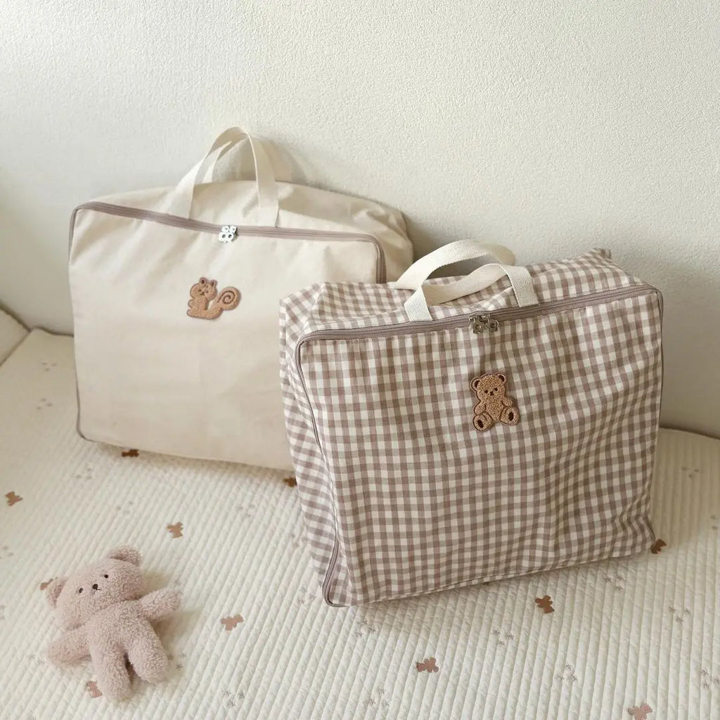 Large Canvas Mommy Bag – Moisture-Proof Baby Storage & Travel Organizer