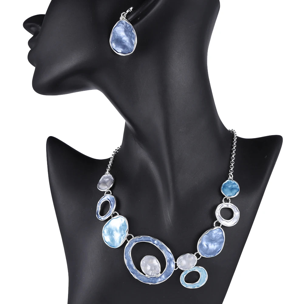 Metal Alloy Necklace MeiceM Luxury Geometric