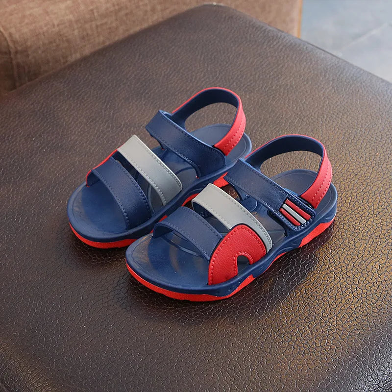 Kids’ Summer Leather Sandals – Soft, Non-Slip Casual Shoes