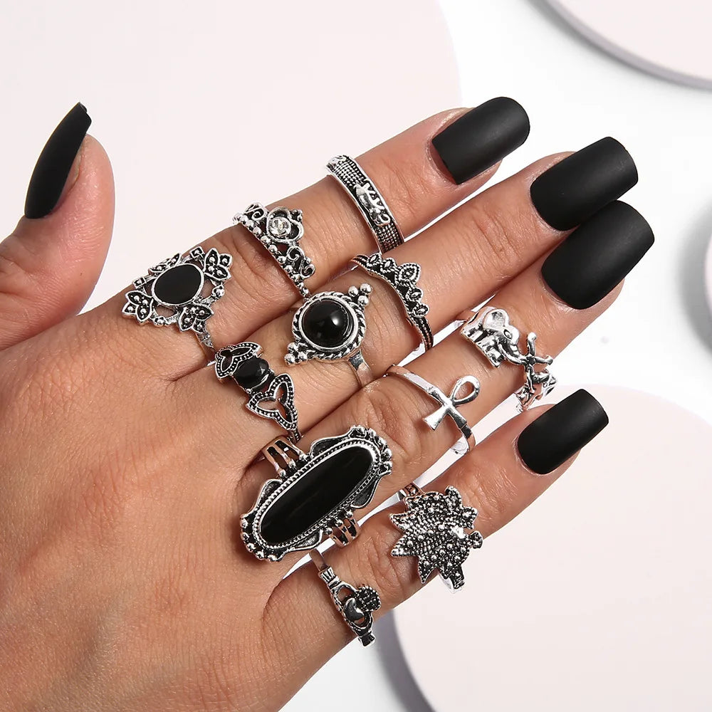 Bohemian Geometric Snake Crystal Ring