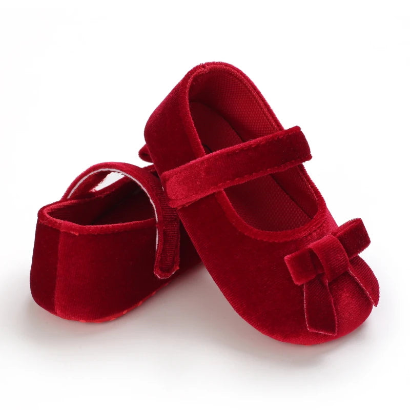 Baby Shoes (0–18M) – Plush Soft Bow Casual Sneakers