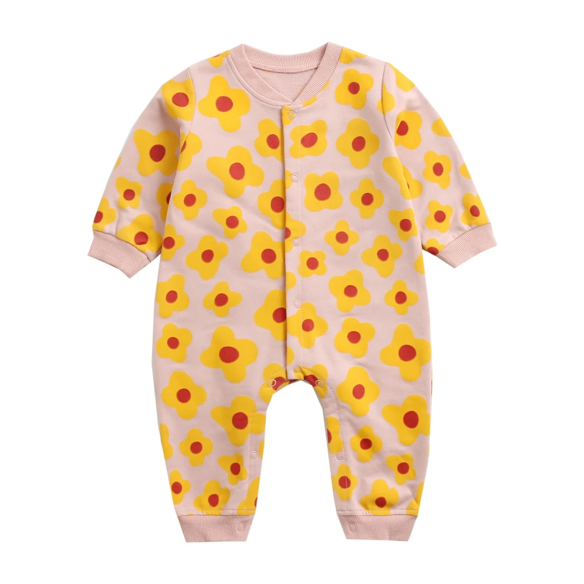 Cartoon Baby Romper, Cotton Long Sleeve Jumpsuit