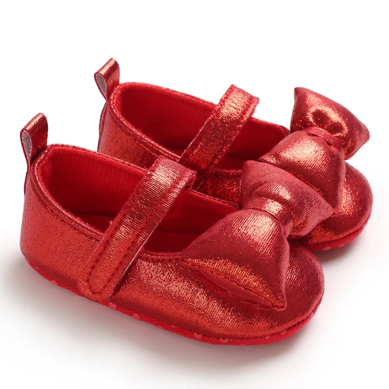 Baby Shoes (0–18M) – Plush Soft Bow Casual Sneakers