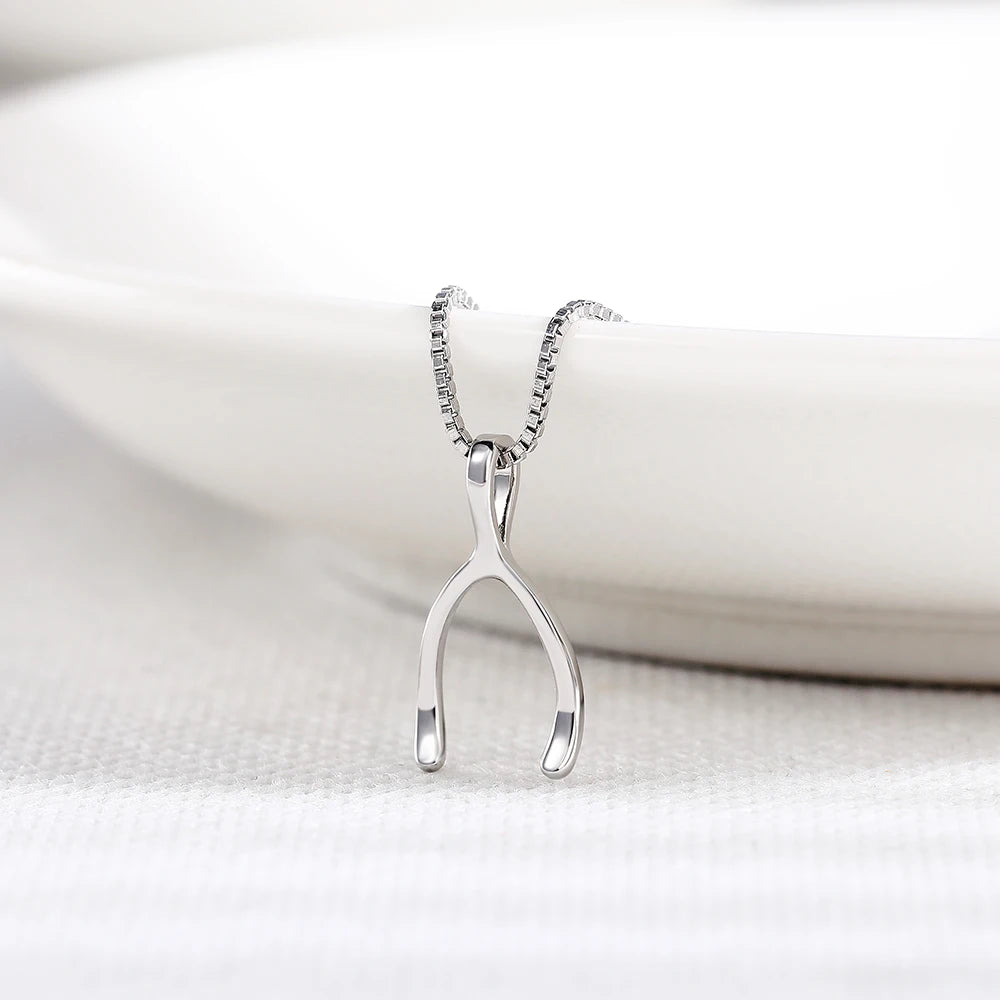 Wishbone Pendant Necklace