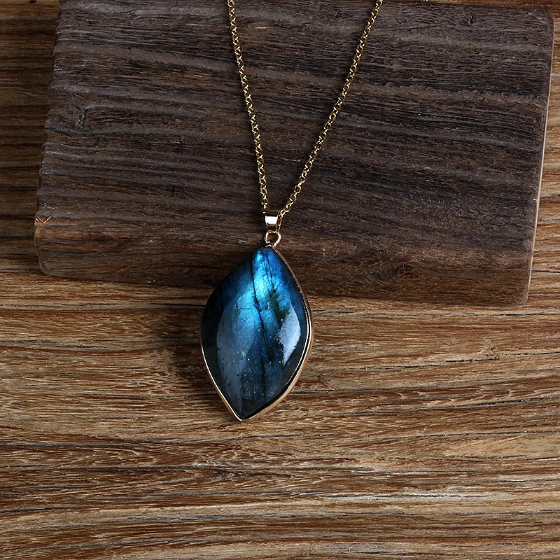 Natural Labradorite Necklace Irregular Shape