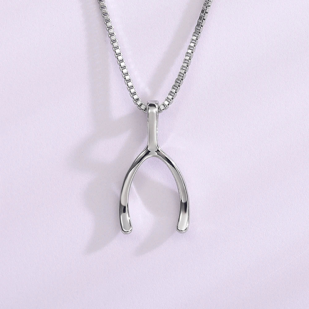 Wishbone Pendant Necklace
