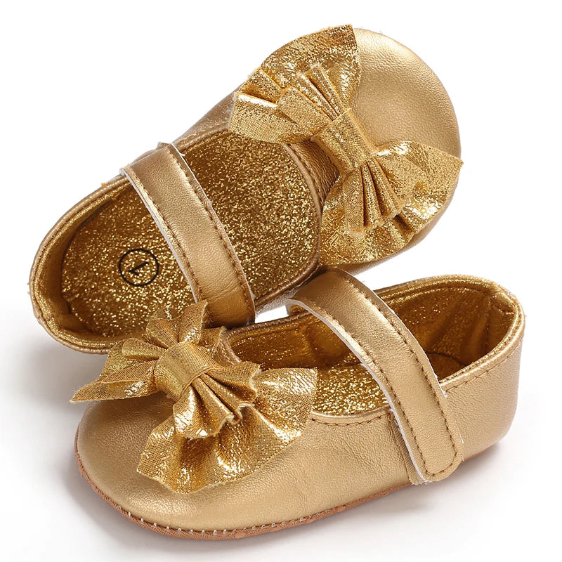Baby Shoes (0–18M) – Plush Soft Bow Casual Sneakers