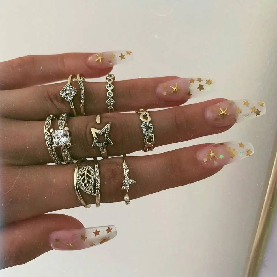 Bohemian Geometric Snake Crystal Ring