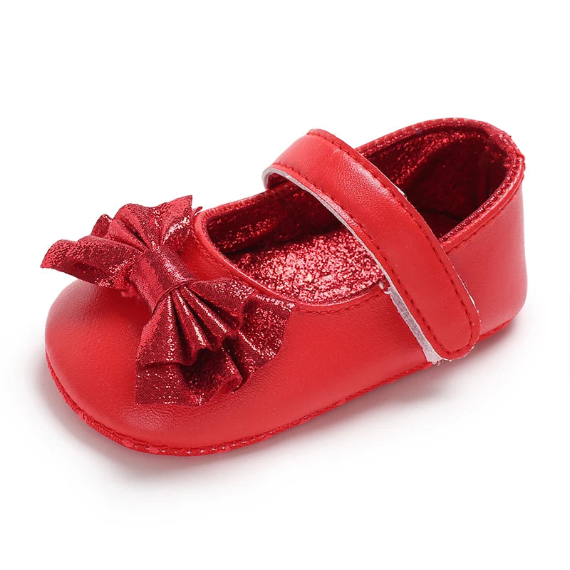 Baby Shoes (0–18M) – Plush Soft Bow Casual Sneakers