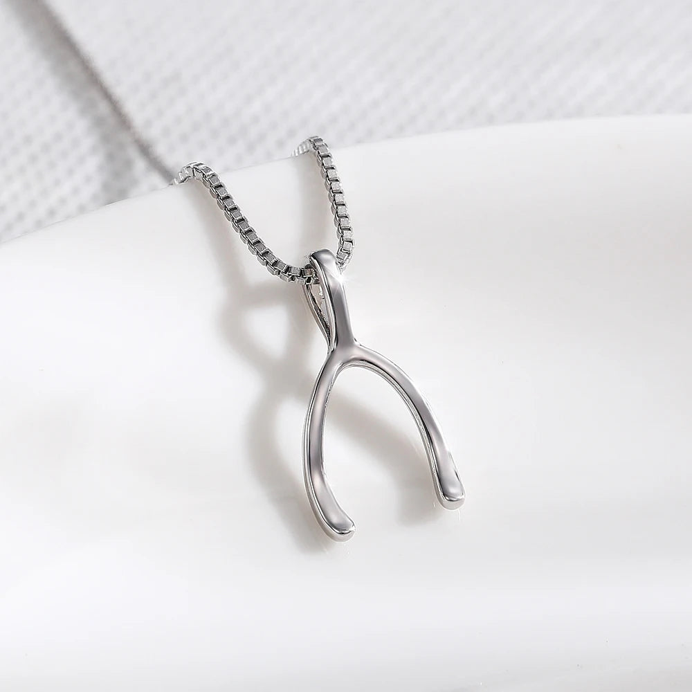 Wishbone Pendant Necklace