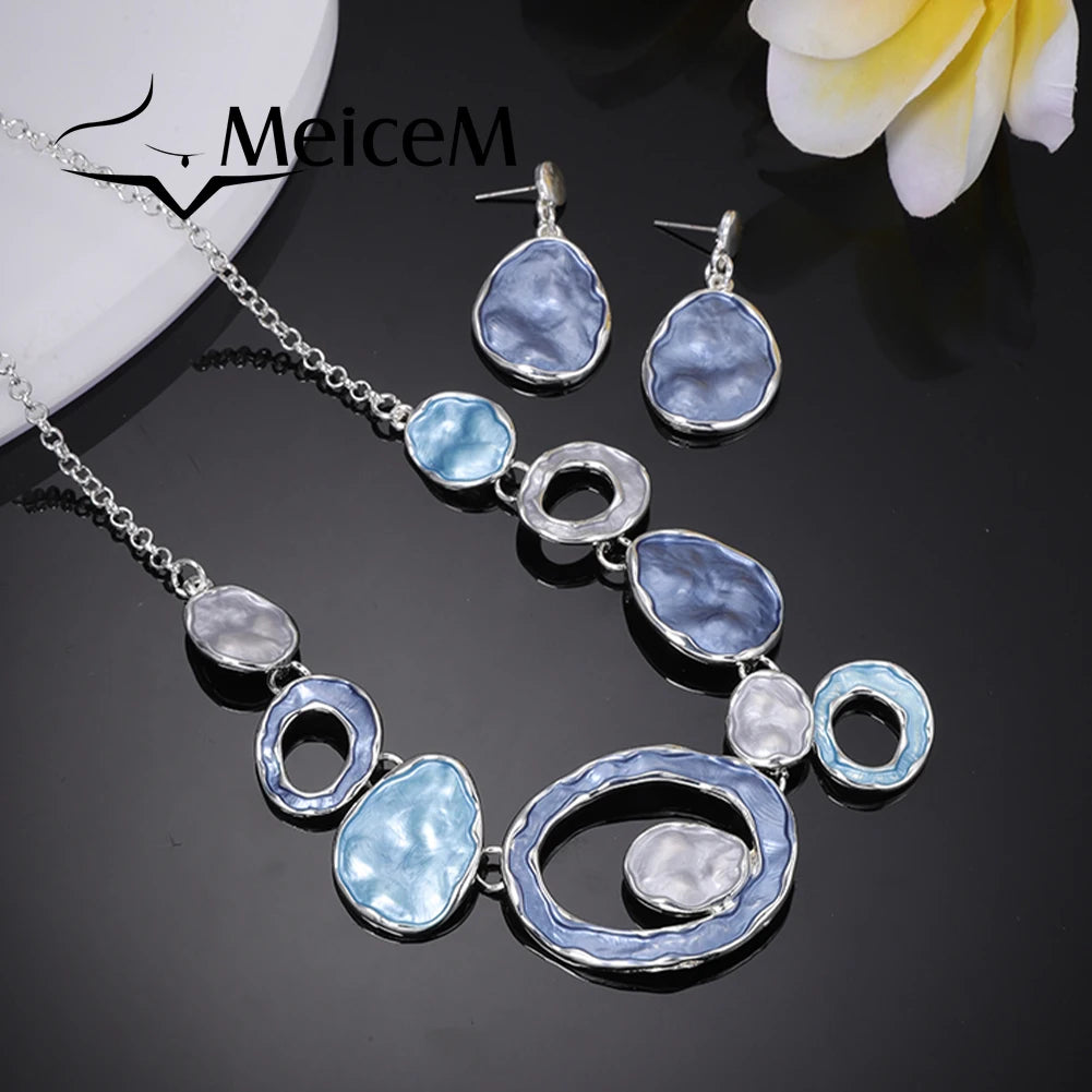 Metal Alloy Necklace MeiceM Luxury Geometric