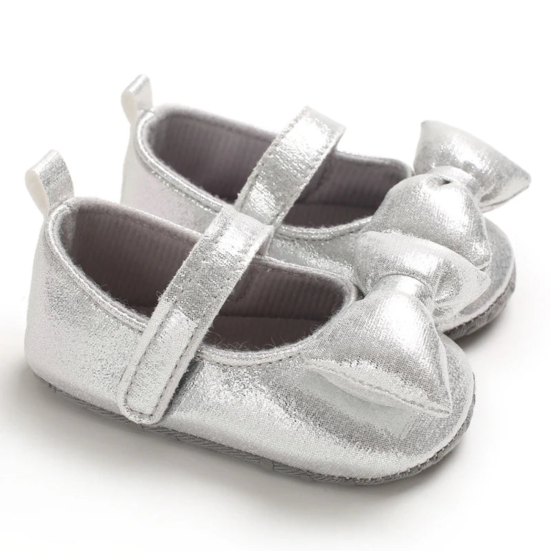 Baby Shoes (0–18M) – Plush Soft Bow Casual Sneakers