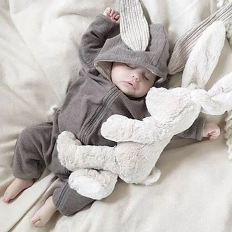 Baby Romper 3–18M, Cartoon Hooded Long Sleeve Jumpsuit