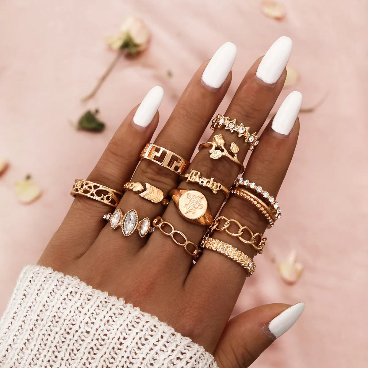 Bohemian Geometric Snake Crystal Ring