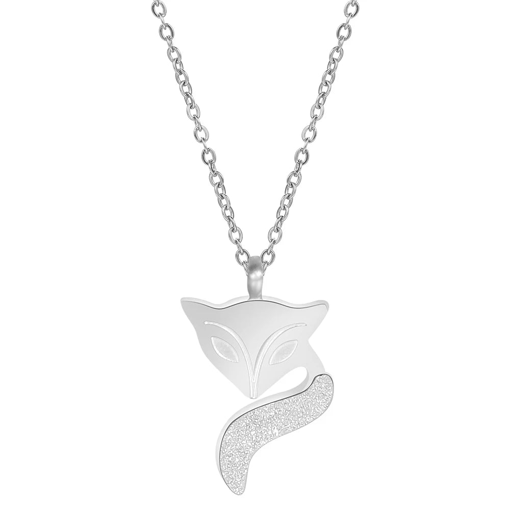 Cute Fox Animal Necklace Rose Gold