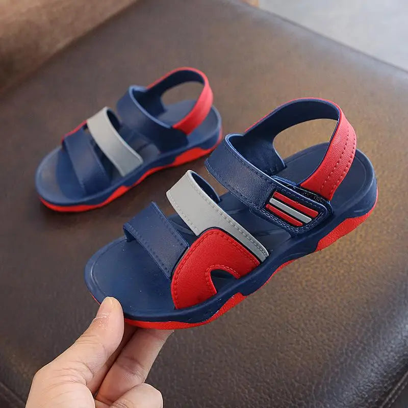 Kids’ Summer Leather Sandals – Soft, Non-Slip Casual Shoes