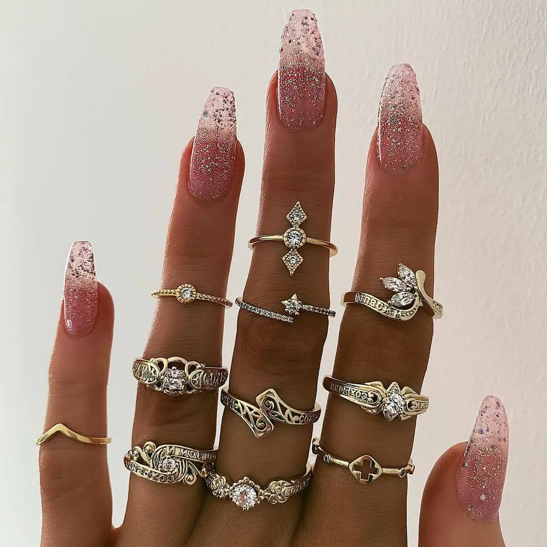 Bohemian Geometric Snake Crystal Ring