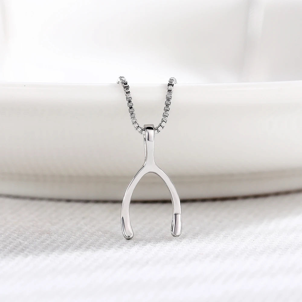 Wishbone Pendant Necklace