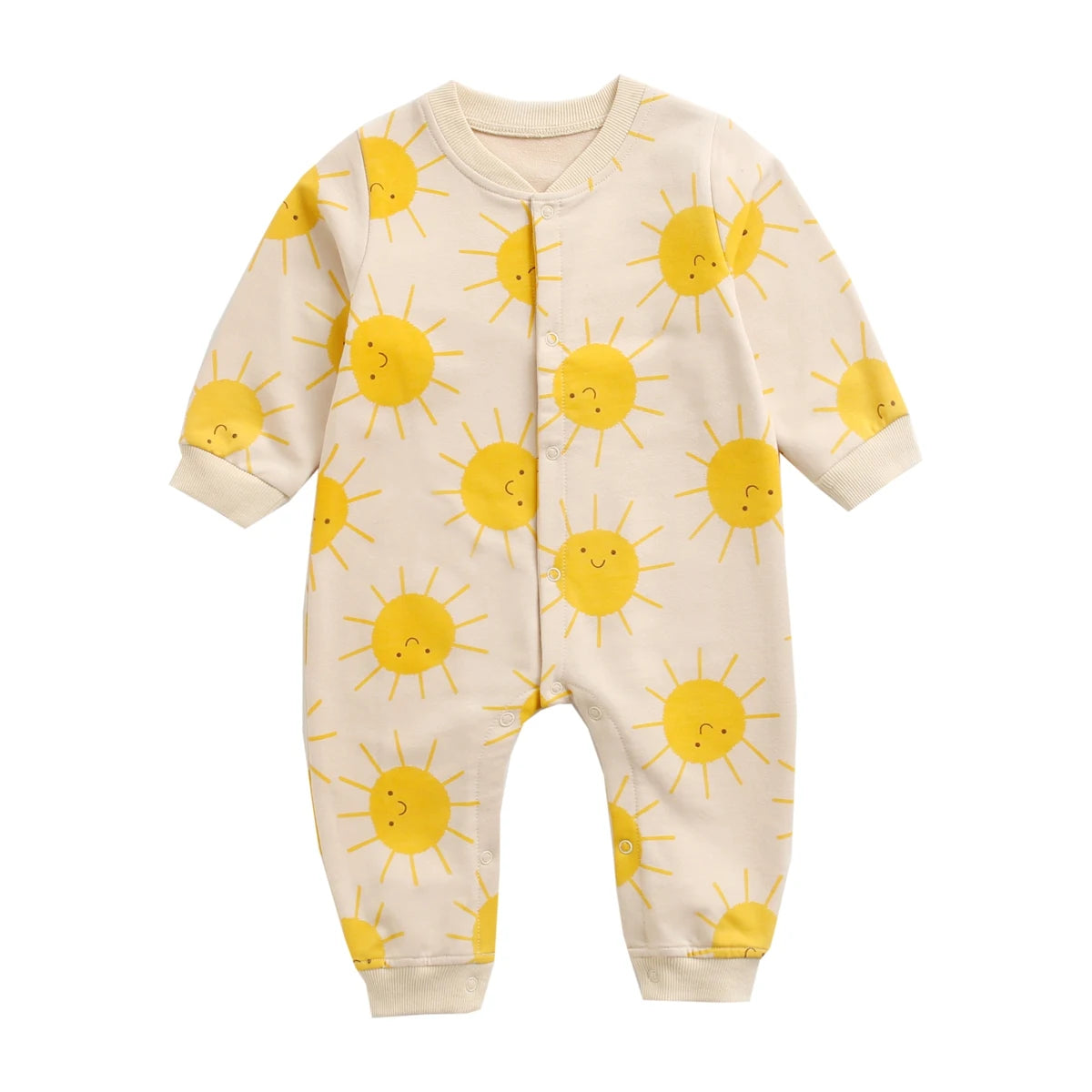 Cartoon Baby Romper, Cotton Long Sleeve Jumpsuit
