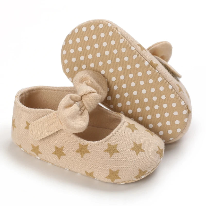 Baby Shoes (0–18M) – Plush Soft Bow Casual Sneakers