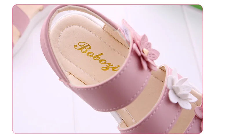 Girls’ Gladiator Floral Sandals – Cute Soft Summer Beach Shoes