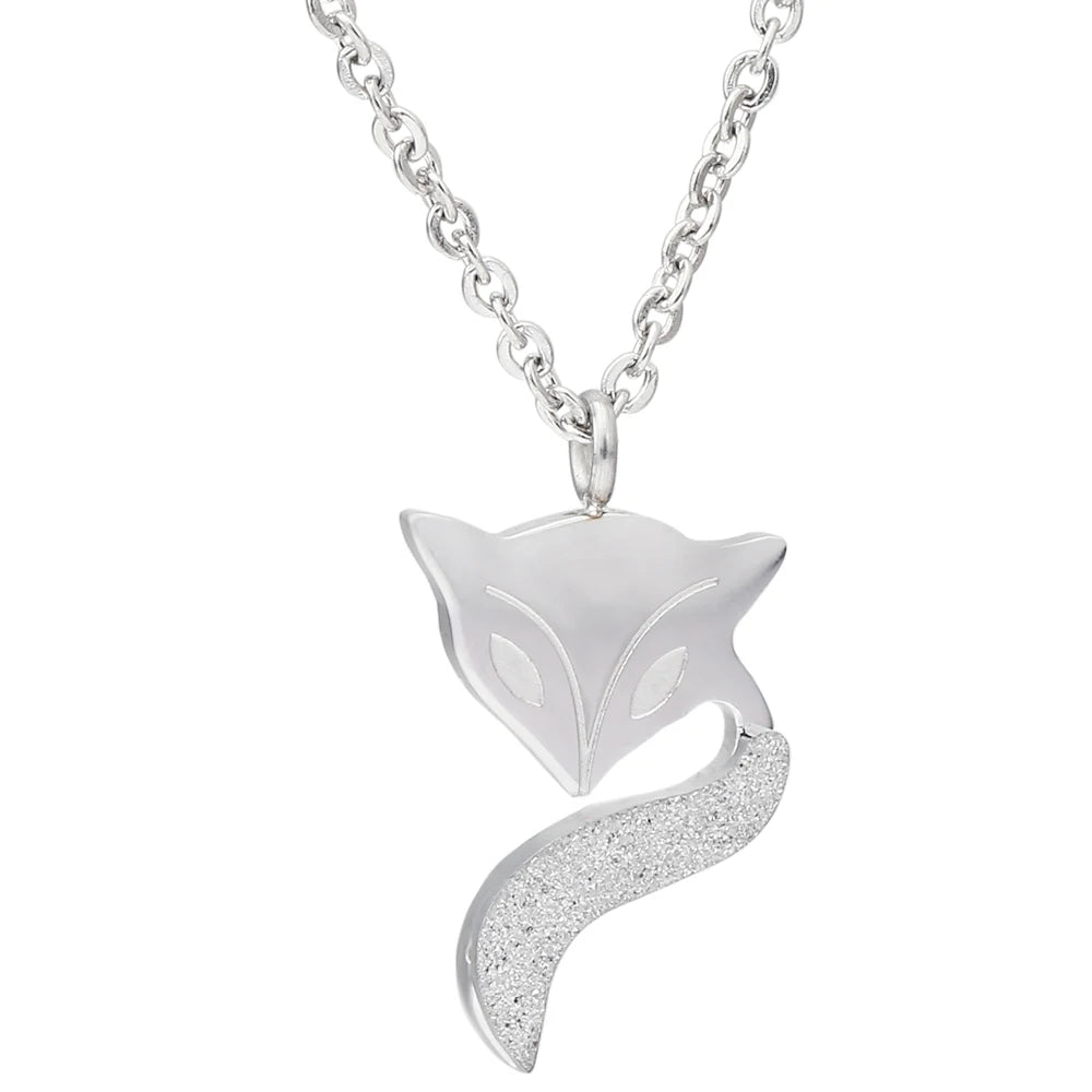Cute Fox Animal Necklace Rose Gold