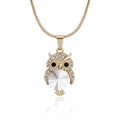 Silvery Samll Owl Necklace Pendant For