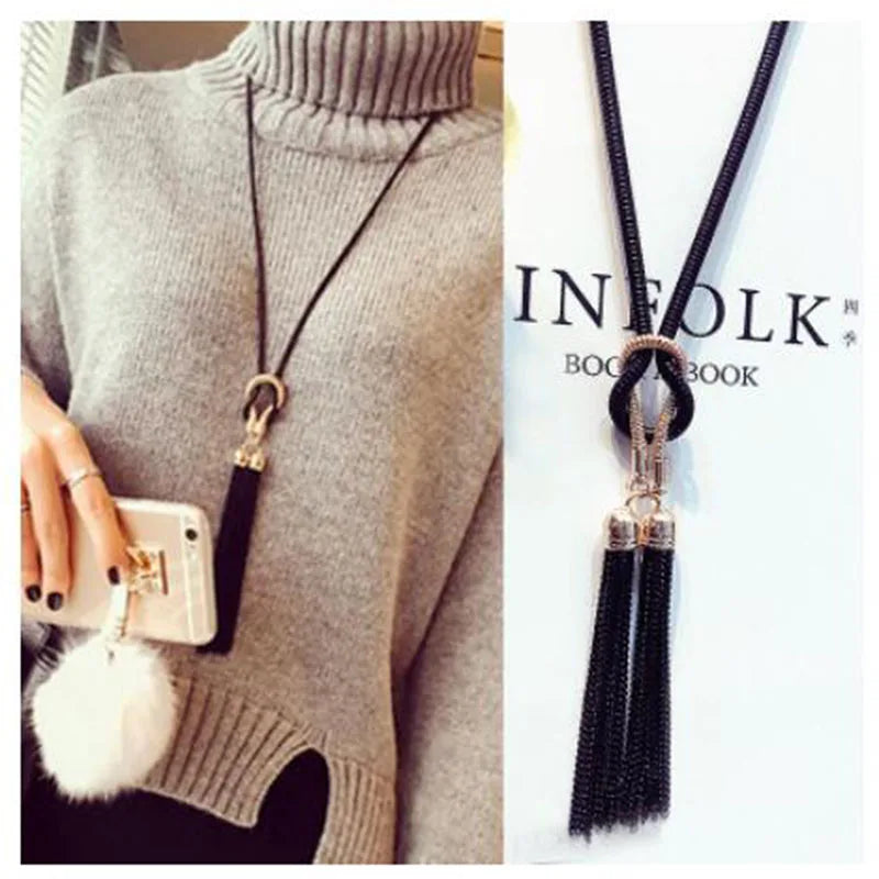 Trendy Black Female Pendant Necklace