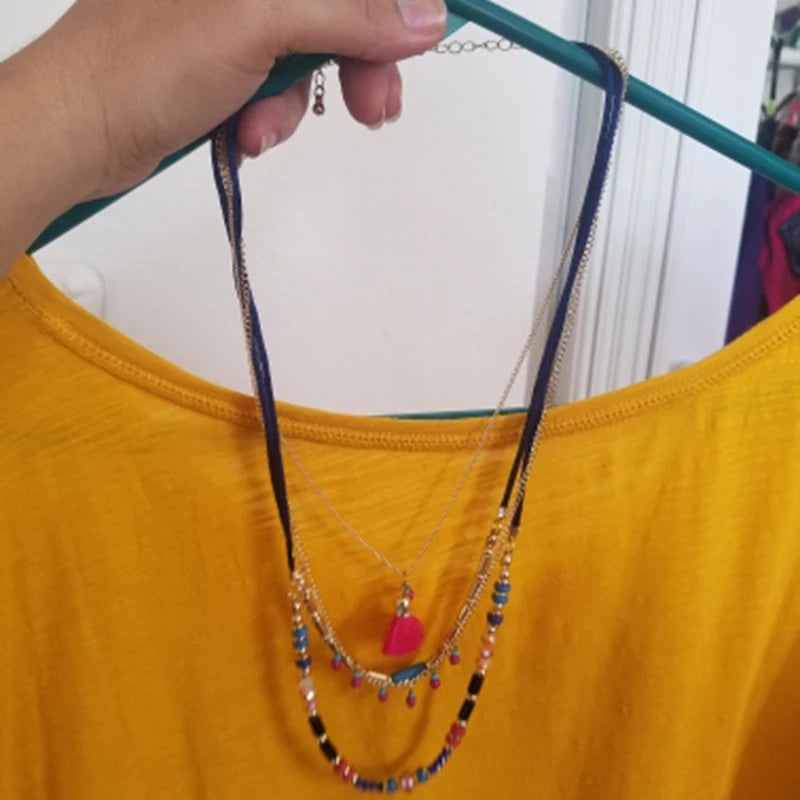 Bohemian Multi Color Layers Necklaces Colorful