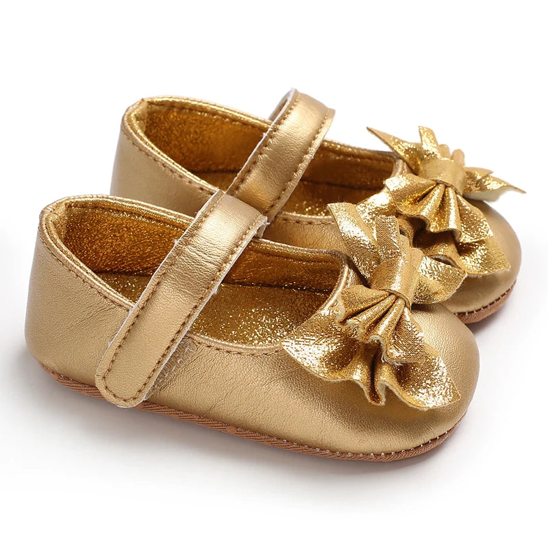 Baby Shoes (0–18M) – Plush Soft Bow Casual Sneakers