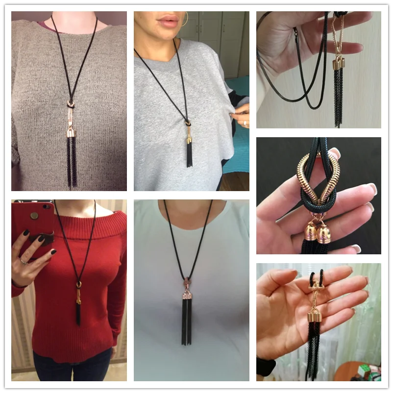 Trendy Black Female Pendant Necklace