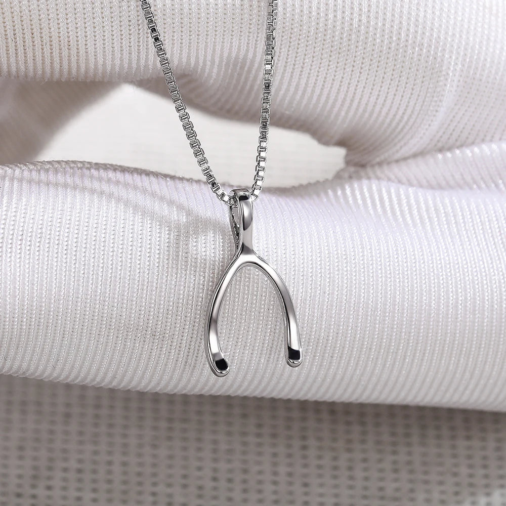 Wishbone Pendant Necklace