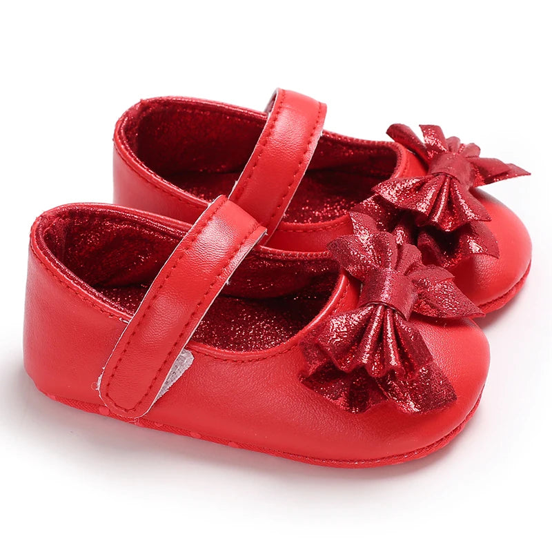 Baby Shoes (0–18M) – Plush Soft Bow Casual Sneakers