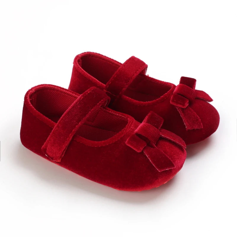 Baby Shoes (0–18M) – Plush Soft Bow Casual Sneakers