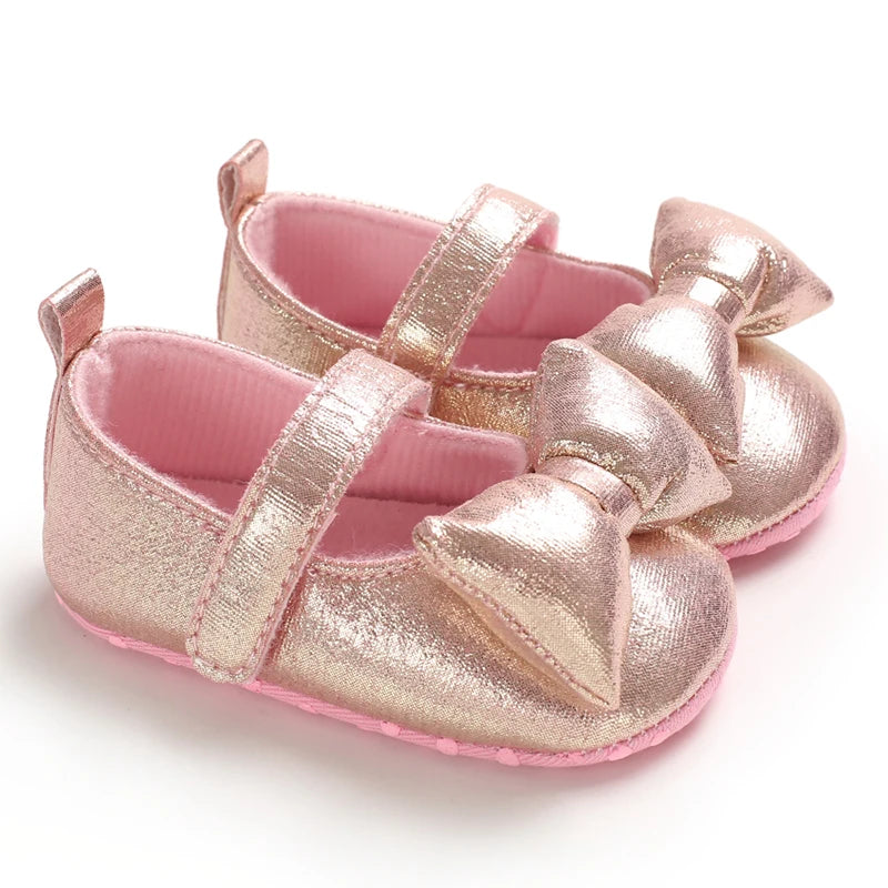 Baby Shoes (0–18M) – Plush Soft Bow Casual Sneakers