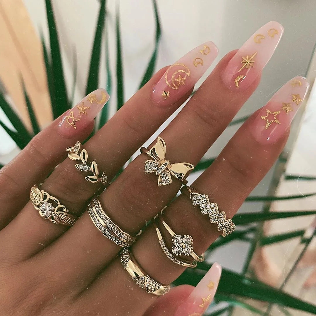Bohemian Geometric Snake Crystal Ring