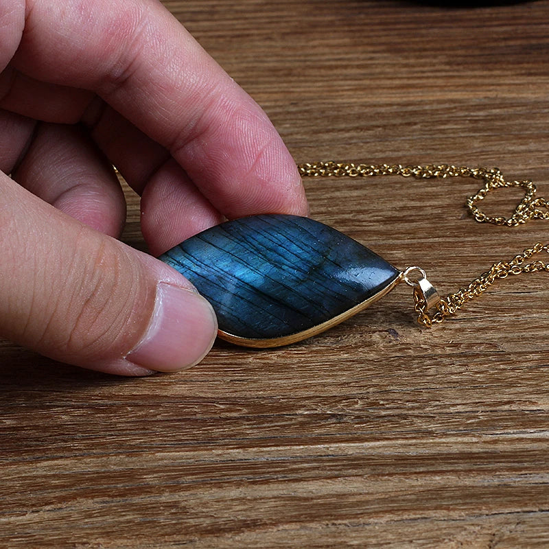 Natural Labradorite Necklace Irregular Shape
