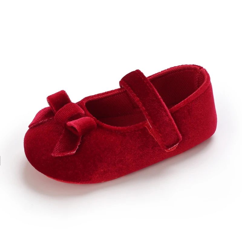 Baby Shoes (0–18M) – Plush Soft Bow Casual Sneakers