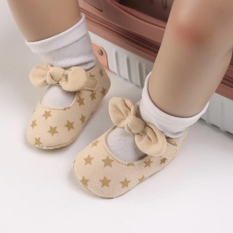 Baby Shoes (0–18M) – Plush Soft Bow Casual Sneakers