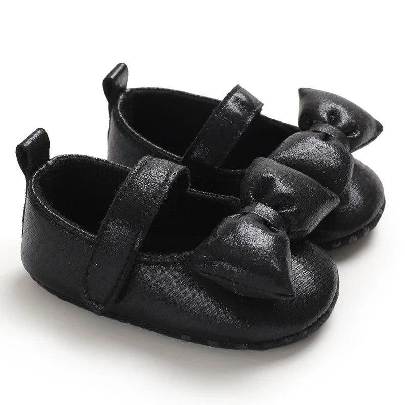 Baby Shoes (0–18M) – Plush Soft Bow Casual Sneakers