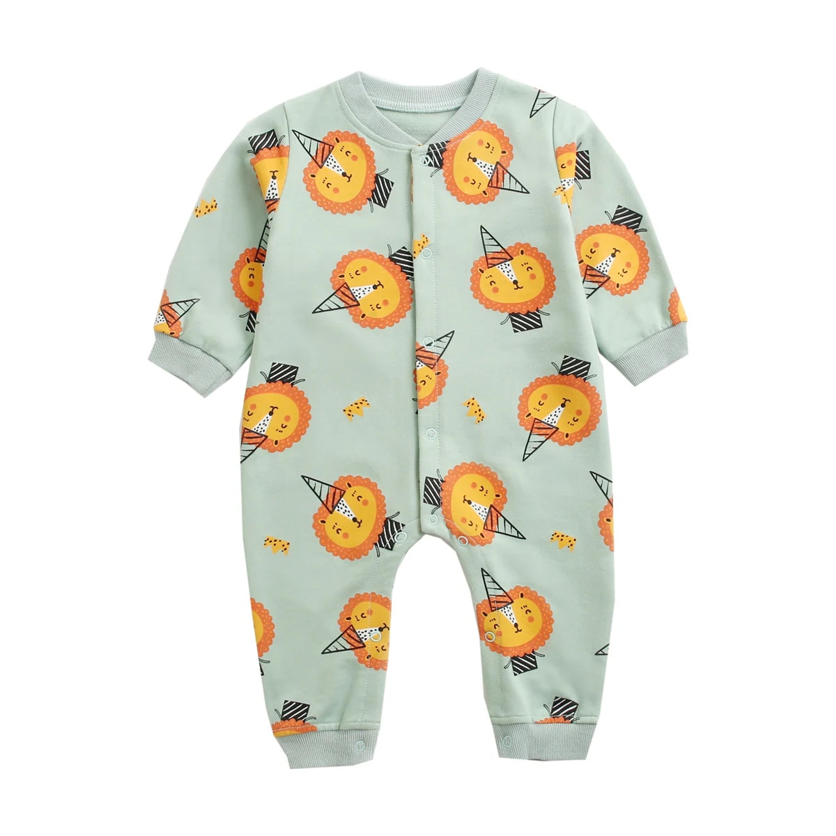 Cartoon Baby Romper, Cotton Long Sleeve Jumpsuit