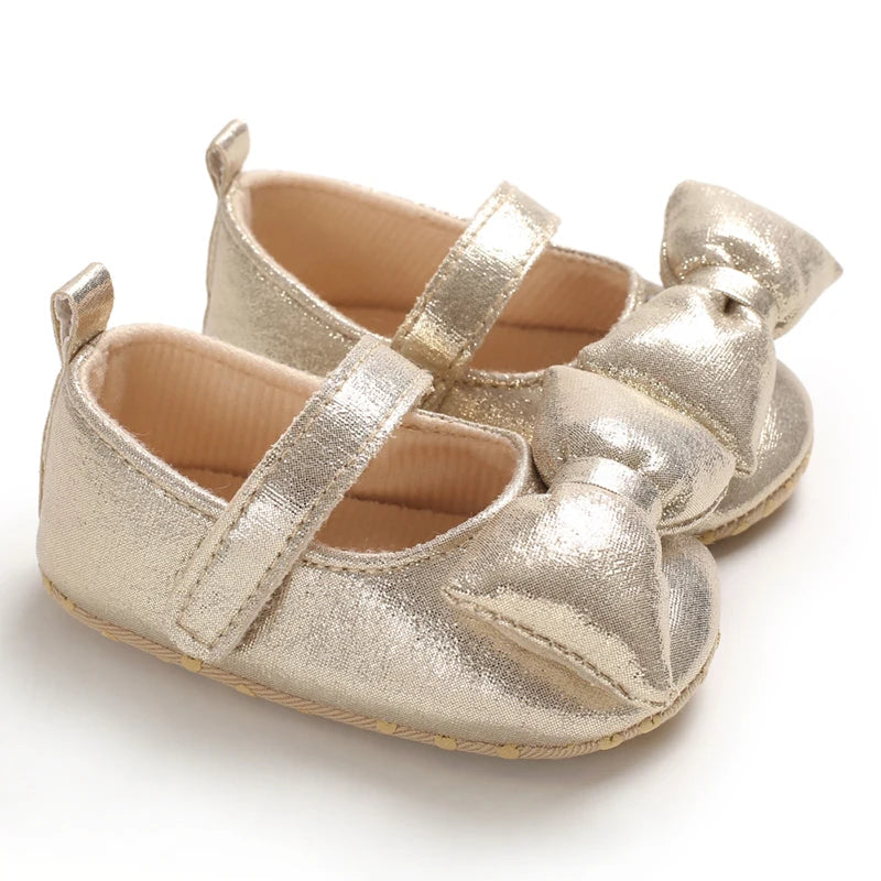 Baby Shoes (0–18M) – Plush Soft Bow Casual Sneakers