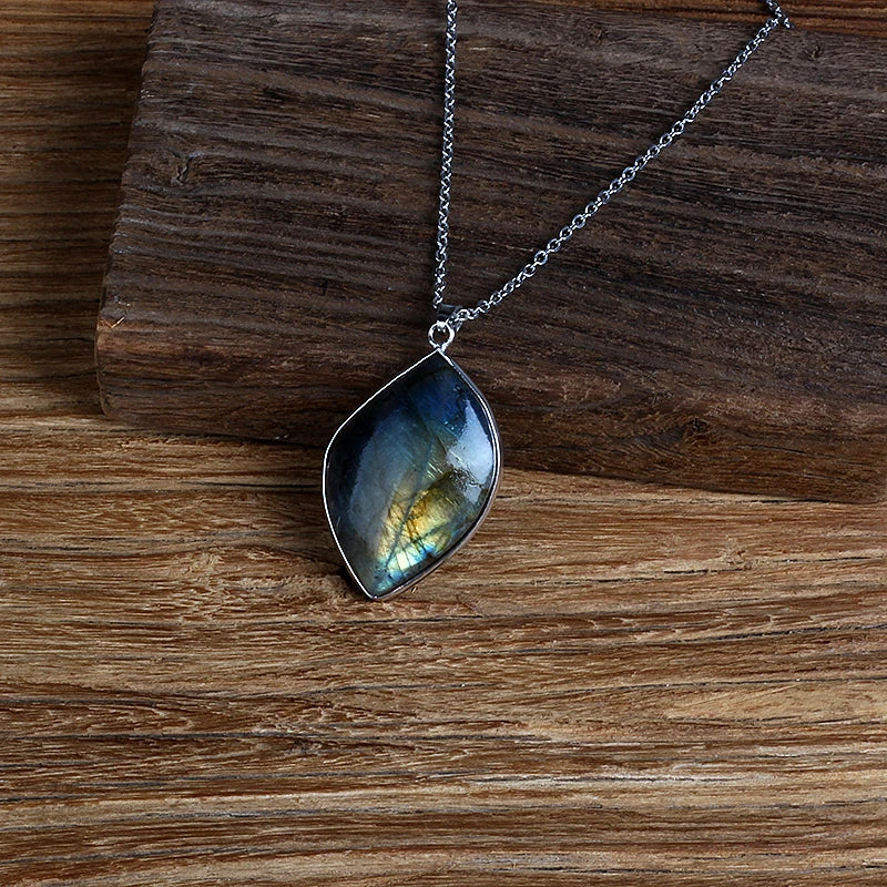 Natural Labradorite Necklace Irregular Shape