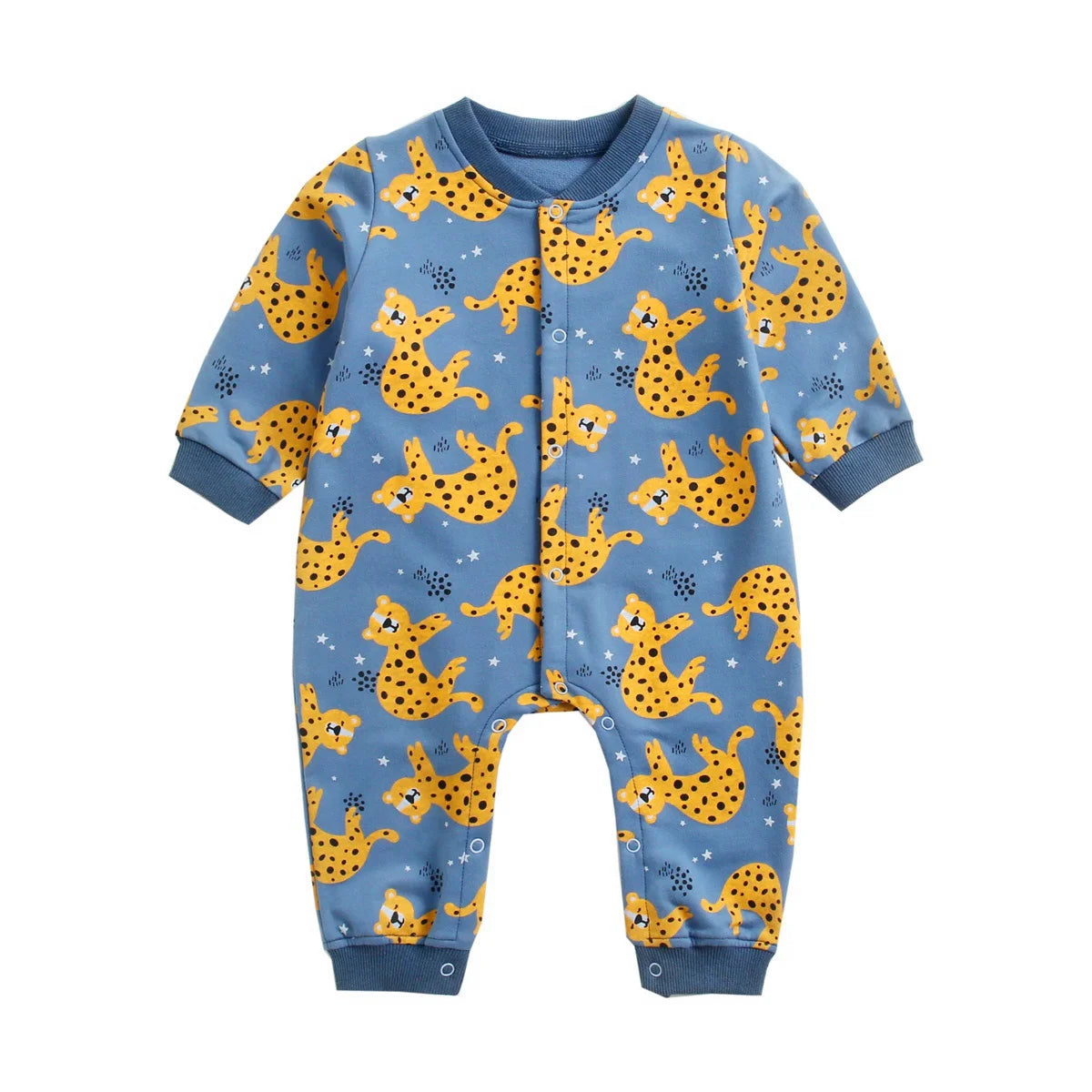 Cartoon Baby Romper, Cotton Long Sleeve Jumpsuit