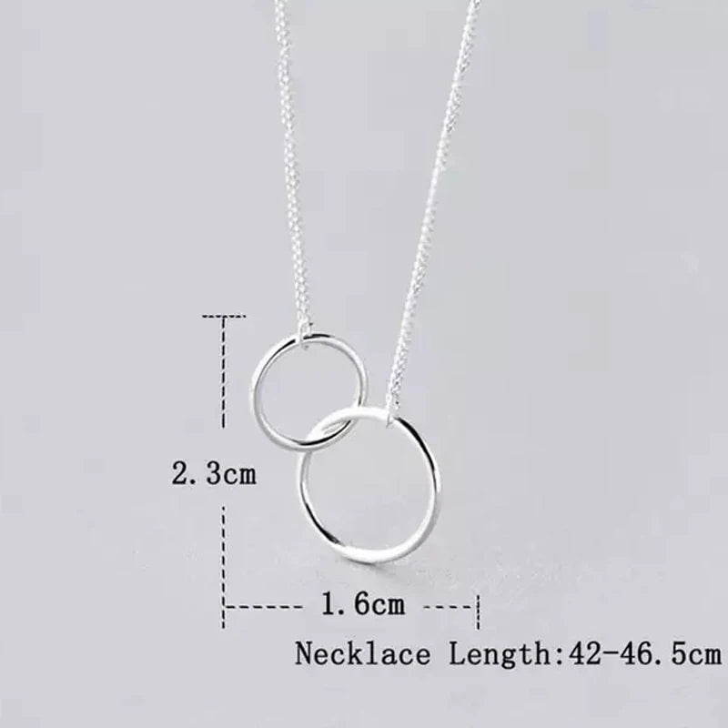 Double Circle Interlock Clavicle Short Necklace
